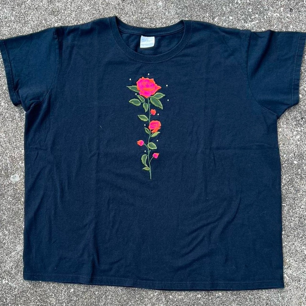 Embroidered Rose T-shirt